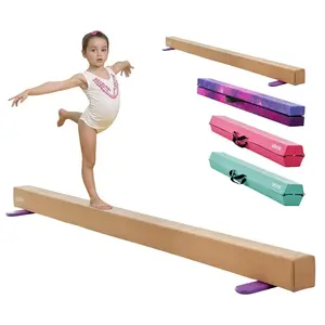 VEVOR 8FT Folding Balance Beam for Kids, 300LBS Stable Support Gymnastics Floor Beam with Non-Slip Mat, Wood-Core Gymnastics Training Equipment with Anti-Slip Bottom Carry Bag for Home Gym, GalaxyVEVOR Super Brand Day