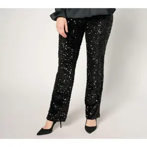 Jingle Belles by Kim Gravel Regular Sequin Paillette Velvet Pant