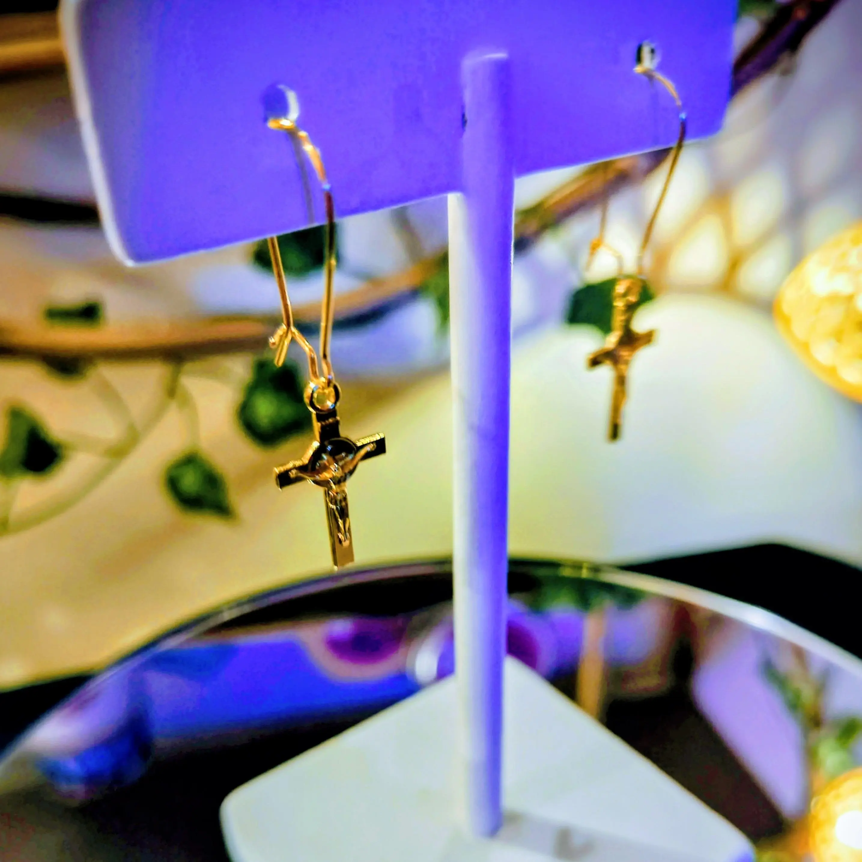 Jesus Christ custom made earrings gold plated