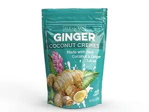 ALE + WANG Ginger Coconut Cremes Hard Candy | Made with Natural Ginger Juice and 100% Pure Coconut Milk | Great Alternative to Chocolate, Caramel, and Toffee (1-Pack)