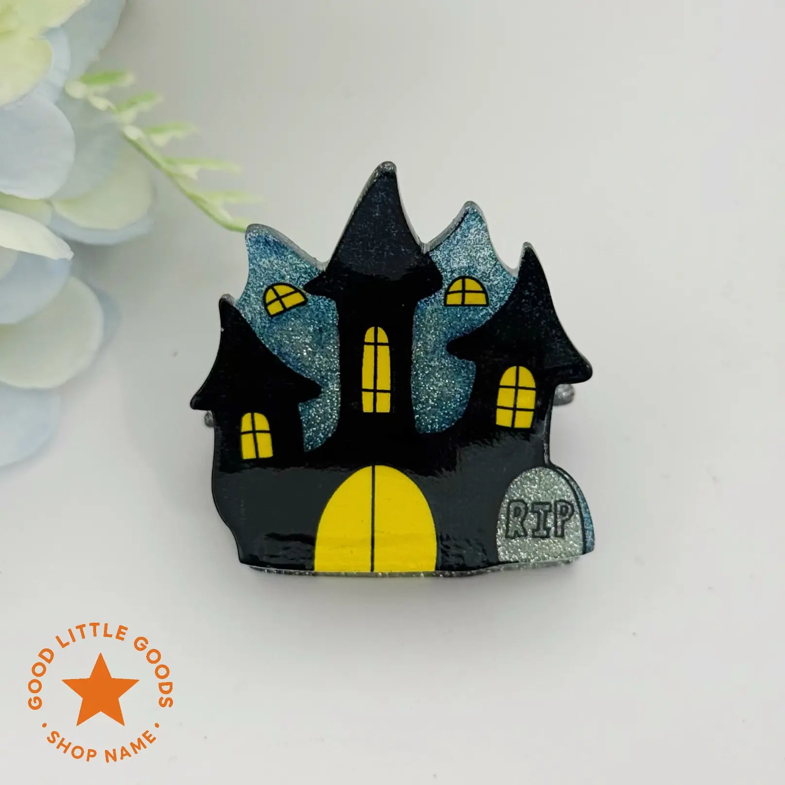 Haunted Manor Hair Claw Clips - Halloween Spooky Hair Accessories for Women, Daughter, Girl, Gf, Bff, Granddaughter Bold Designs for Daily Wear, Birthday Gift, School Wear, Work Wear