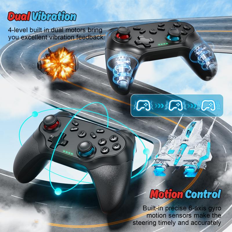 Wireless Switch Pro Controller for Nintendo Switch - Switch Controller Support Turbo Function Compatible with Nintendo Switch/Switch Lite/Switch OLED/Windows PC (Black)