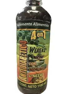 Wereke Antidiabetico 4 en 1 Noni with Moringa & Neem Supplement 1100 mL Liquid Natural Ingredients Comprehensive Formula