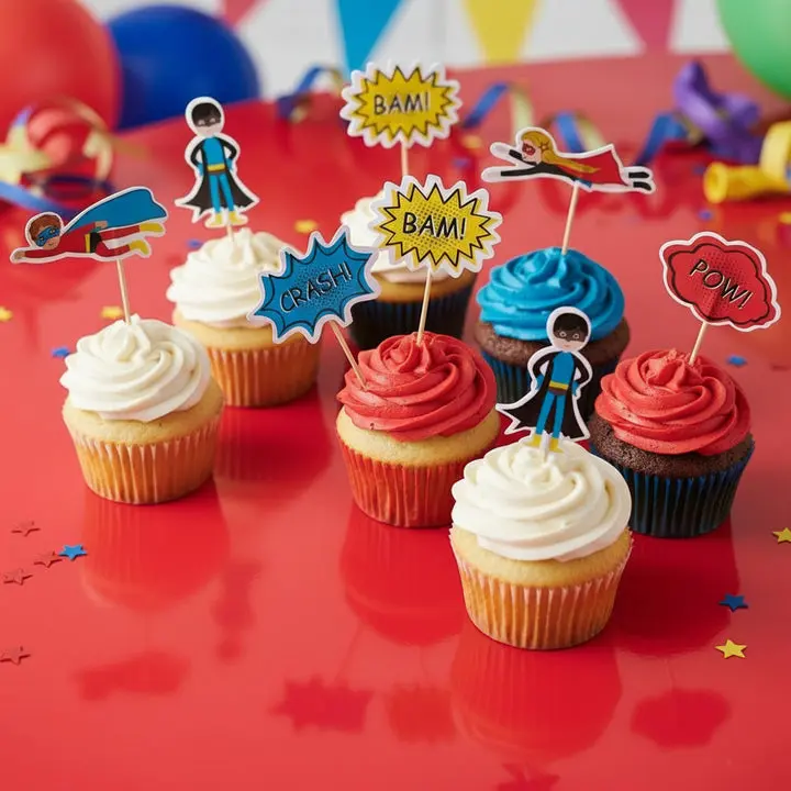 Superheroes Toppers (Set of 12) Superheroes Toppers (Set of 12)
