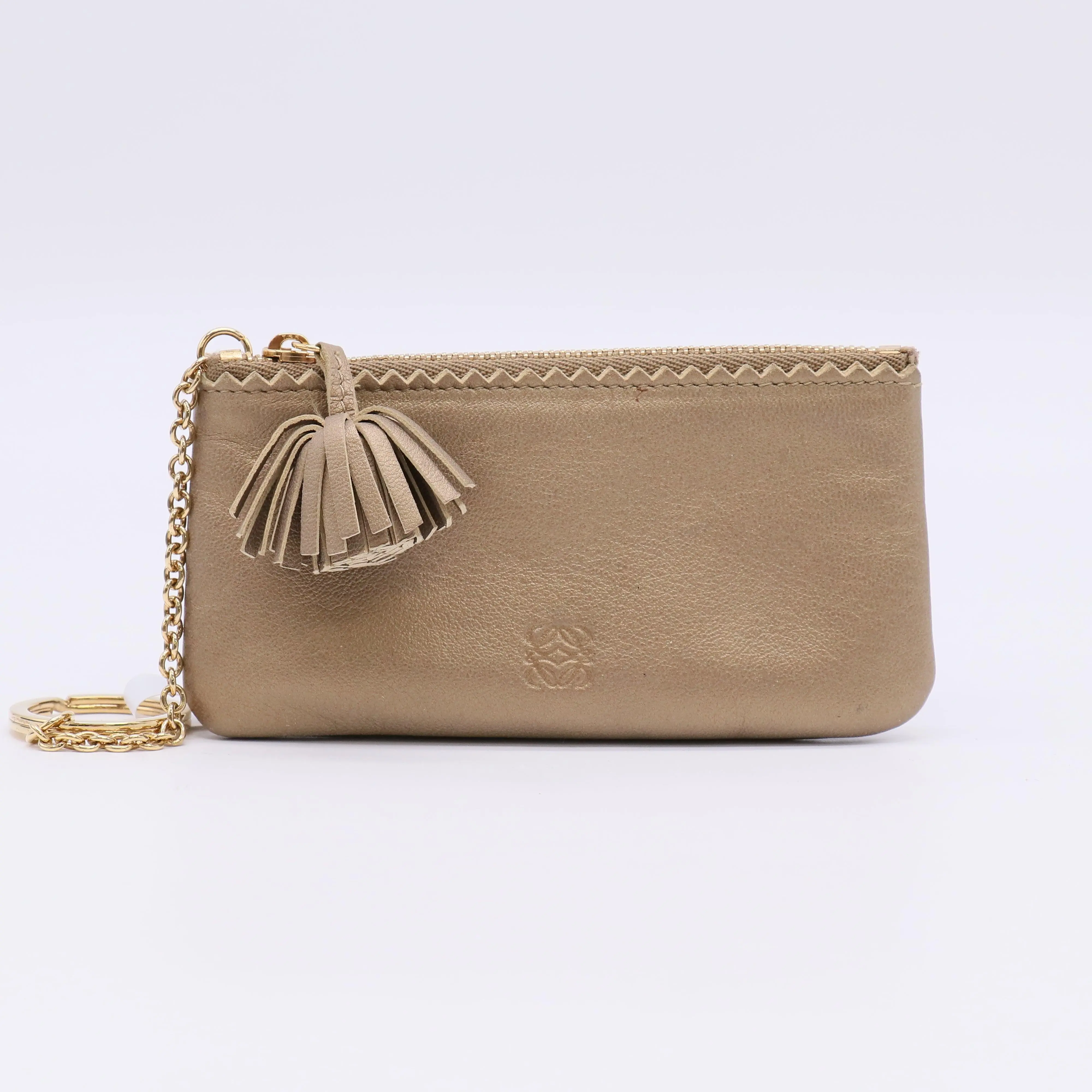 Pre-owned Loewe Leather Small Leather Goods Tassel Key Cles Pouch W22407