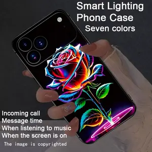compatible Fo iphone17Air/17Pro/17promax/16promax/15promax/14promax/13promax/12promax/11promax/XSmax/XR/X/XS/7G  Colorful Intelligent Luminous Voice Controlled Phone Case - Luminous Technology, Elegant Daytime Design, Enhanced Nighttime Visibility, Trendy