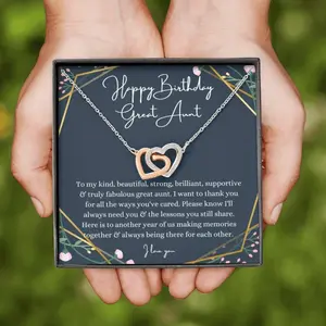 Interlocking Hearts, Great Aunt Birthday From Great Niece/Great Nephew, Sentimental Gifts For Great Aunt Birthday, Great Aunt Birthday