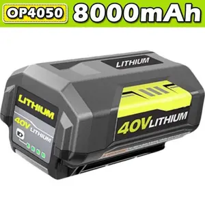 8.0Ah Lithium Replacement for Ryobi 40V Battery OP4026 OP40201 OP40261 OP4040 OP4050 OP40601