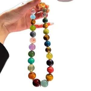 Rainbow Crystal Chakra Necklace - Multi-Gemstone Beaded Jewelry for Her | Birthday Gift for Girlfriend & Bestie