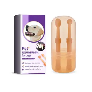 Pet tongue and teeth cleaning brush set - for pet oral hygiene, removing stains and tartar, promoting oral health.