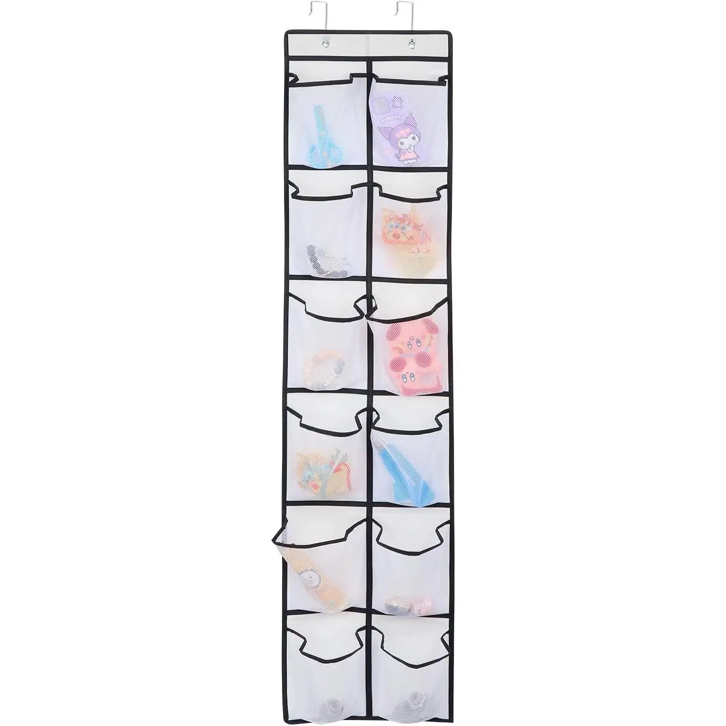 12 Large Pockets Over The Door Hanging Shoe Organizer, White
