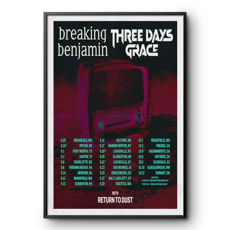 Breaking Benjamin & Three Days Grace Co-Headlining Tour 2025 Poster