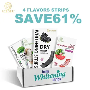 ICESEE‍ Teeth Whitening Strips - 4 Flavors for Gentle Remove Dental Stains, Enamel Safe, Peroxide Free Suit for Sensitive Teeth