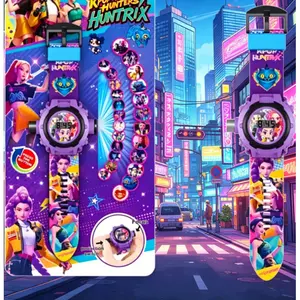 2026Cartoon Anime 24 Pattern 3D Projection Children's Watch Projector Toy Children's Birthday Gift