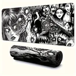 Gaming Mouse Pad - Non slip Rubber Base, Black and White Gothic Design, Suitable for Office, School, Home Decoration, Desktop Mouse Pad, School Supplies, Playful Design, High Quality Printing, Computer Accessories, Smooth Surface