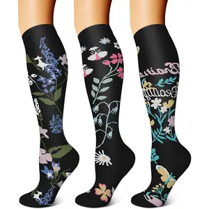 FEYHAY Copper Compression Socks (3 Pairs) 15-20 mmHg Circulation is Best Athletic & Daily for Men & Women, Running, Climbing