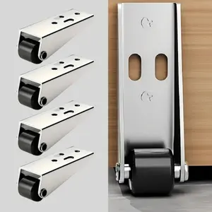 4 Pcs Silent Anti-Sag Door Wheels + 16 Screws Kit, Ideal for Wardrobes and Cabinets, Durable Furniture Hardware Set