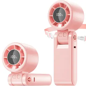 4 in 1 Portable Turbo Handheld Fan [15000 RPM], 5200mAh Battery, 12H Runtime, 3-in-1 180°Foldable Personal Fan, Turbo Tech Cooling for Outdoor, Travel, Work, Makeup