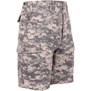 ACU Digital Camo - Tactical Cargo BDU Shorts - Polyester Cotton Twill - Button Fly