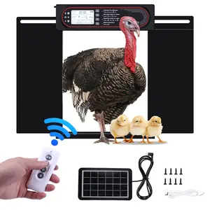 Solar-Powered Automatic Chicken Coop Door with LCD Screen - 4 Open Modes (Timer, Light Sensor, Remote, Manual) - Rechargeable Double-Direction Electric Poultry Door for Secure & Convenient Coop Access
