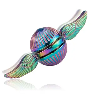 Angel Wing Rainbow Orb Fidget Spinner for Adults Teens, Quiet Aluminum Alloy Hand Spinner, S0mooth Bearing Finger Toy for Focus Stress Relief, EDC Desk Decor