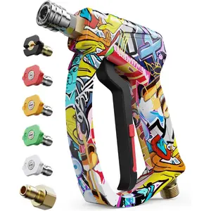 Short  Washer , High  Washer  4000 PSI M22-14mm & 3/8" Connect  Accessories  Washing   Detailing Kit with 5  Nozzle, 1/4" Quick Connector Coupler for  Cannon