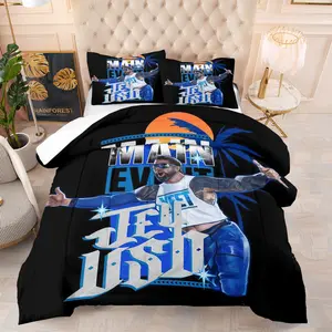 Wrestling Star Jey Uso Theme Printed Quilt, Distinctive Print, Classic Yeet Slogan Design, Ideal for Young & Adult Bedroom Decor, Includes 1 Quilt + Pillowcases