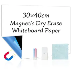 Magnetic Whiteboard Stickers Set, Self Adhesive & Removable Design, Ideal for Kids' Room Decor, Includes 30x40cm Panel, 1 Magnet, 2 Markers