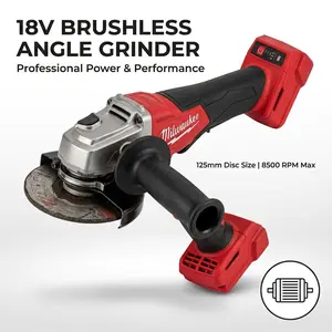Milwaukee M18 18V 125mm Cordless Brushless Angle Grinder For Construction And Metalwork With M14 Spindle tiktokshopspringglowup
