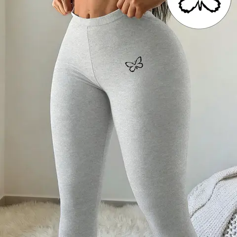 2026 Year of the butterrfly High Waisted Leggings for Women, Buttery Soft Tummy Control Yoga Pants, White Workout Leggings with Horse Print, Squat Proof Gym Leggings, Casual Streetwear, Activewear Bottoms, Fitness Gym Clothes
