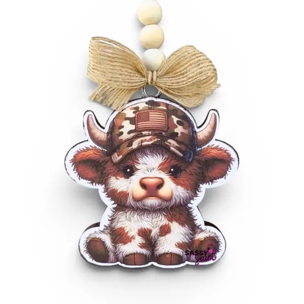 Sassy Saint Country Cutie Cow Freshie-Made to Order-Premium Air Freshener for Car, Home, or Small Space Handcrafted with Unique Designs Long-lasting Fragrance 4-8 Weeks-Country -Patriotic