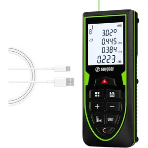 Mini Green Laser Distance Meter 262Ft – Rechargeable Digital Measuring Tool with USB Type-C, Area/Volume Modes, Max/Min, ±3mm Accuracy, Pocket-Sized Compact Design