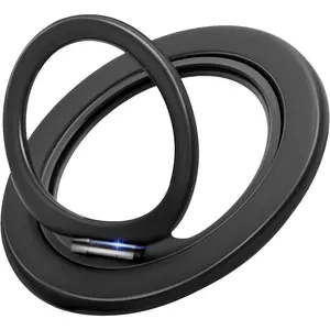 Phone Ring for MagSafe Phone Grip, Cell Phone Stand Holder Finger Ring,[Thin and Light Design] for  Can Rotate 360 Degrees Compatible with  12/13/14/15/16/17 Series-Black