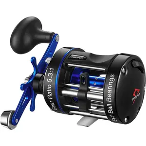 Chaos XS Baitcasting Fishing Reel, Reinforced Metal  Round Baitcaster Reel, Smooth  Saltwater Inshore Surf Trolling Reel, Conventional Reel for Catfish, Musky, Bass, Pike