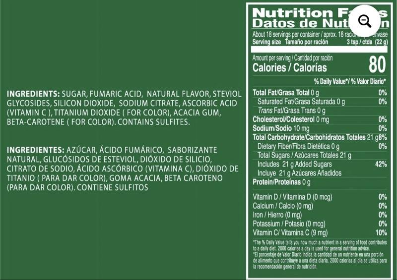 Klass Aguas Frescas Cucumber Limeade with Vitamin C Multiserve Powdered Drink Mix 14.1oz No Artificial Flavors
