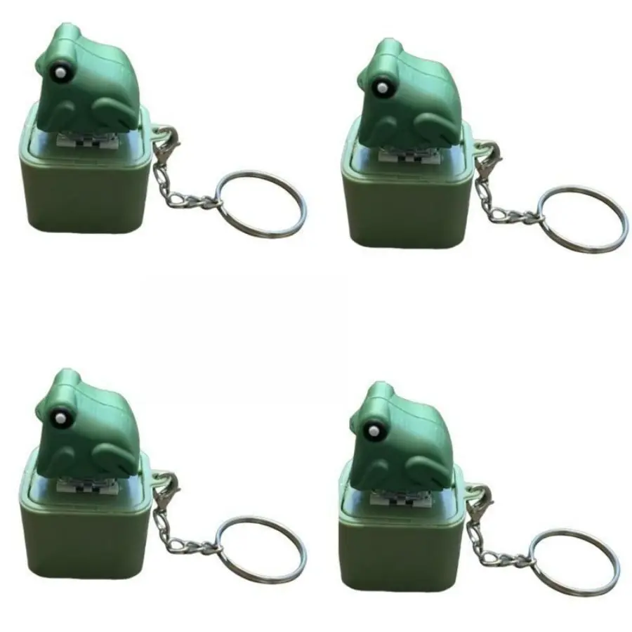 Novelty Frog Bag Charm and Keychain Lanyard, Plastic Fidget Toy for Kids & Adults with Backlit LED, Croaking Sound & Rechargeable Battery, Animals, Funky, Stress Reliever, Keychain Kawaii, Multi Purpose Keychain
