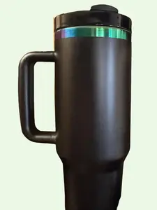 Rainbow Plated 40oz Tumbler BPA Free Drinkware Personalizable Mug Portable Water Bottle in Multiple Colors Customizable Engraved Design