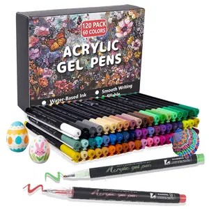 120-Piece Gel Pen Set, 60 Colors, 1.0mm Medium Tip, Smooth Ink Flow, Ideal for Art, Crafts, Journaling, Office Use, Perfect Art Supplies