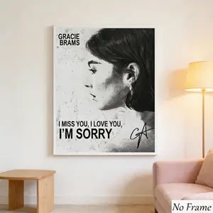 Gracie Abrams Poster, Iconic Side Profile, Honest Lyrics, Rough Halftone Texture, Modern Music Decor, Fan Space, Minimalist Room