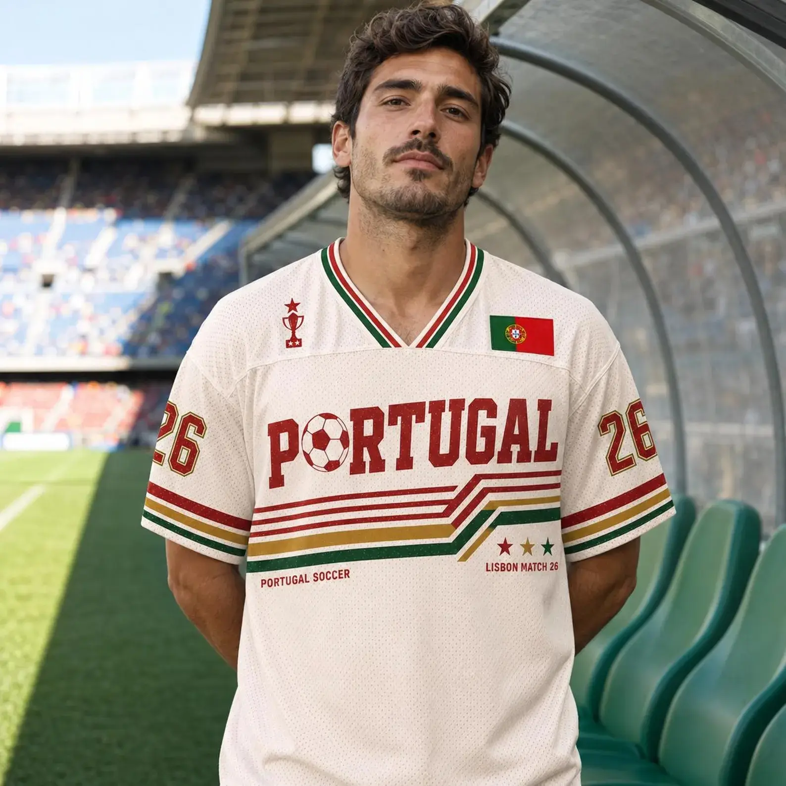 Portugal Soccer Jersey, Lisbon Match 26 Supporter Top - Youth & Adults Sizes