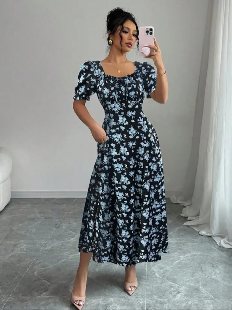 blue floral long sleeve dress - TikTok Shop blue floral long sleeve dress - TikTok Shop
