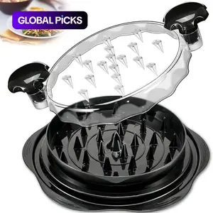 Manual Meat Shredder Tool with Transparent Lid, Ergonomic Handle, BPA Free, Strong Anti-Slip Strips, Ideal for Chicken, Pork, Beef in Kitchen Shredder #GLOBAL PICKS