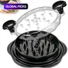 Large Chicken Breast Shredder, Transparent Lid, Non-BPA, Ergonomic Handle, Rotating Meat Slicer, Manual Meat Shredding Tool #GLOBAL PICKS
