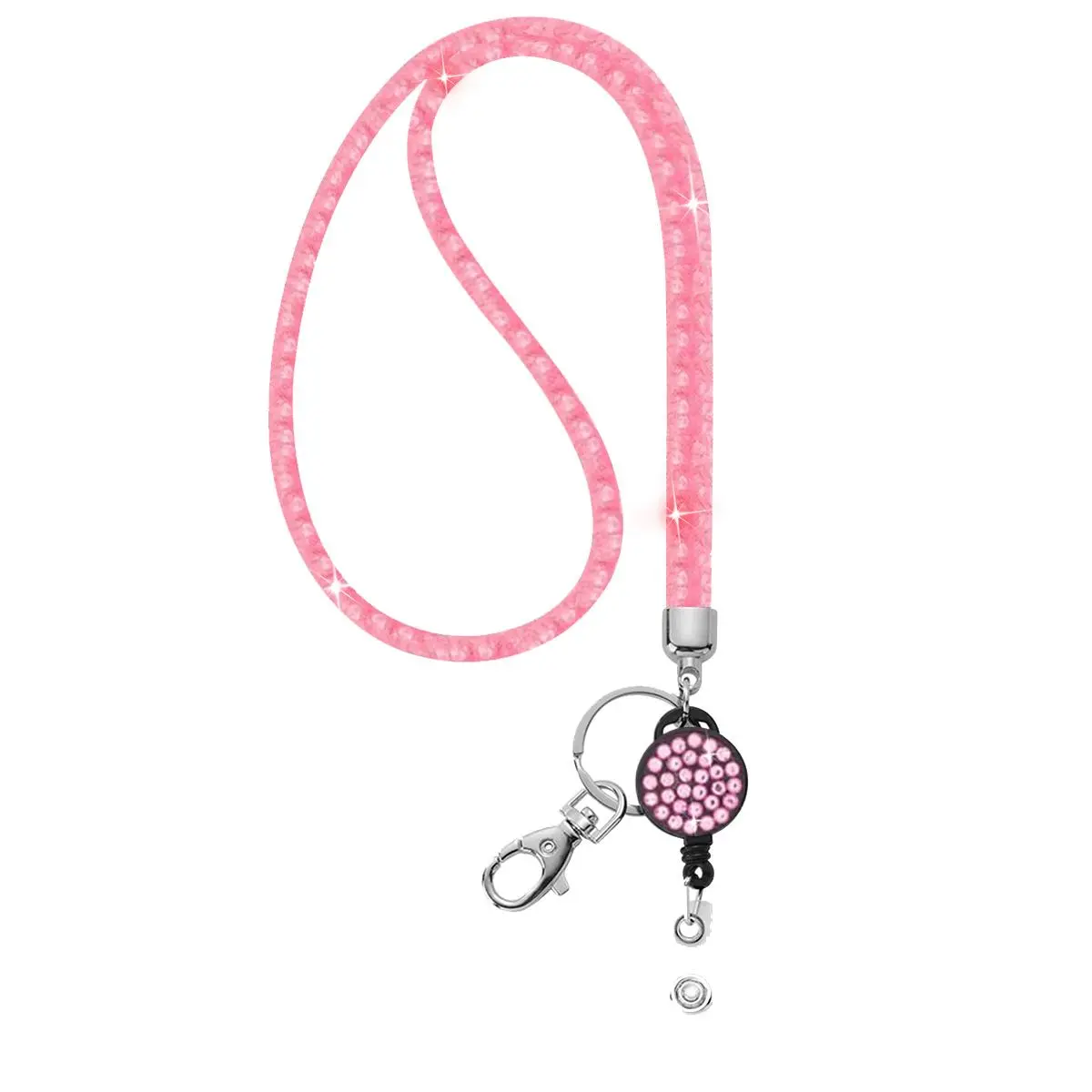 Bling Sparkling ID Card Lanyard, Portable Retractable Rhinestone Lanyard for Women, Nurse Badge Reel, nursing student badge reel, medical badge reel, Home Office School Supplies, Keychain Badge Reel, Medical Badge Holder