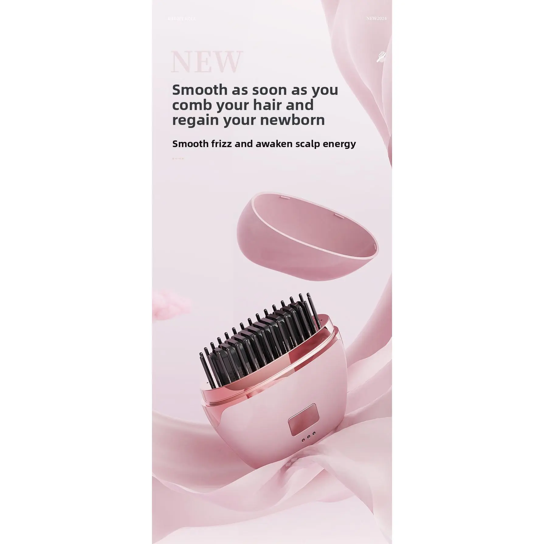 Wireless Charging Hair Straightener Clip for Women, Suitable for Straightening and Curling, Portable and Gentle Hair Care