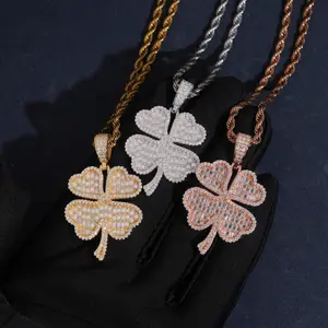 Four Leaf Clover Pendant Lab Diamond – 14k Gold