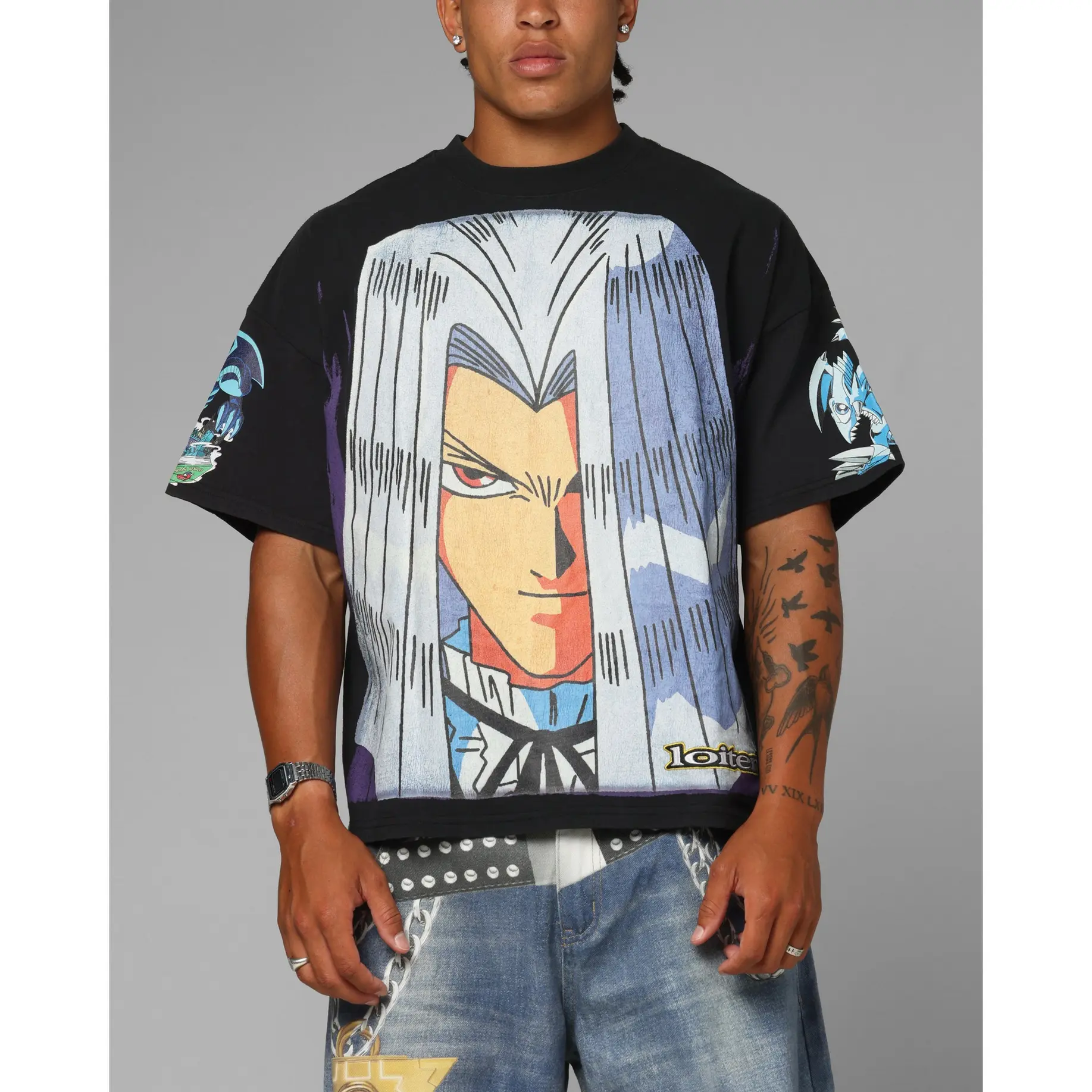 Loiter X Yu-Gi-Oh! Pegasus T-Shirt Vintage Black