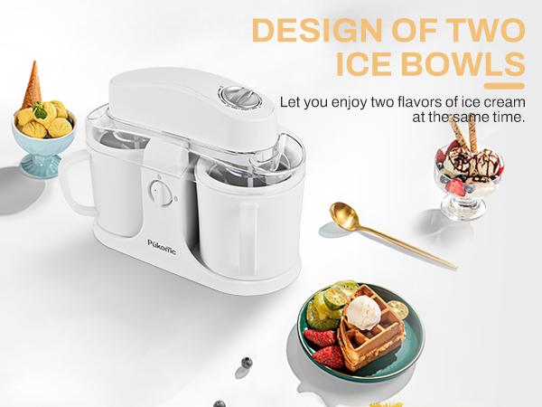 Pukomc 2-in-1 Ice Cream Maker - No Churn Gelato & Sorbet Maker, Fast Freeze, Easy Clean, Perfect for DIY Desserts