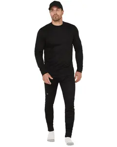 Hawx Men's Midweight Baselayer Crew Thermal Work Pants - Hxfa24p68-Blk