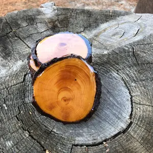 Set of 4 Live Edge Epoxy Coasters - Natural Wood Slices with Unique Grain Patterns for Stylish Drink Protection Wooden Aesthetic Tableware